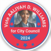 Sticker Élection Photo Modèle Campagne Custom-Cut Vinyl (Recto)