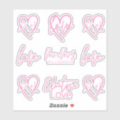 Sticker Electric Love Neon rose Retro Signalisation Monogr (Feuille)