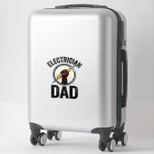 Sticker Electrician Dad Vintage Engraving Vector Shirt Des (Sur valise)