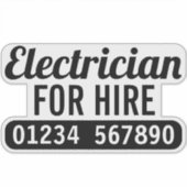Sticker Électricien À Louer (Devant)