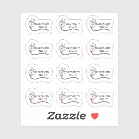 Sticker Electricity Utilitaire de suivi de facture Mini Bu (Feuille)