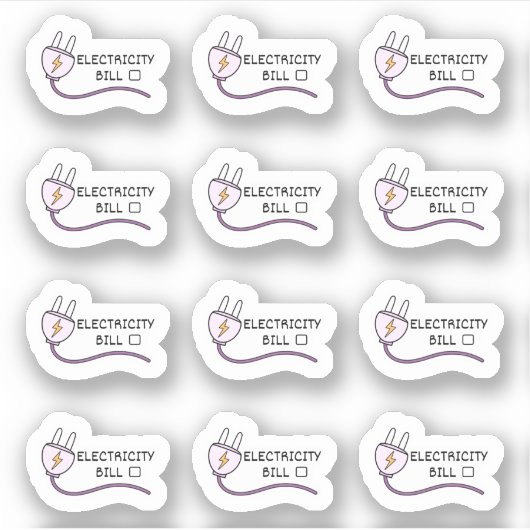 Sticker Electricity Utilitaire de suivi de facture Mini Bu (Devant)