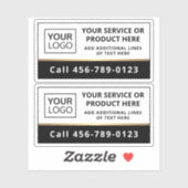 Sticker Élégant ajouter logo noir et blanc service d'affai (Feuille)