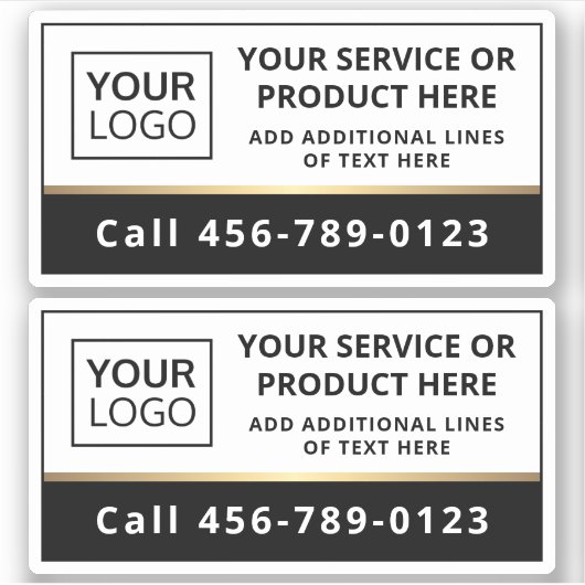 Sticker Élégant ajouter logo noir et blanc service d'affai (Devant)