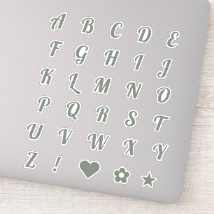 Sticker Élégant alphabet alphabet de lettres majuscules de