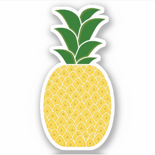 Sticker Élégant ananas jaune (Devant)