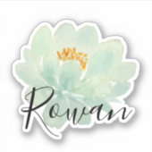 Sticker Elégant aquarelle Floral noir Nom du script (Devant)