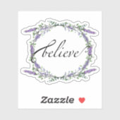 Sticker Elégant aquarelle Lavender Eucalyptus Believe (Feuille)