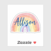 Sticker Elégant Aquarelle Rainbow Name (Feuille)
