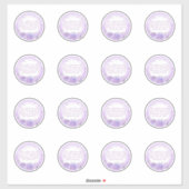 Sticker Élégant Argent et Rose violet clair Papillon (Feuille)