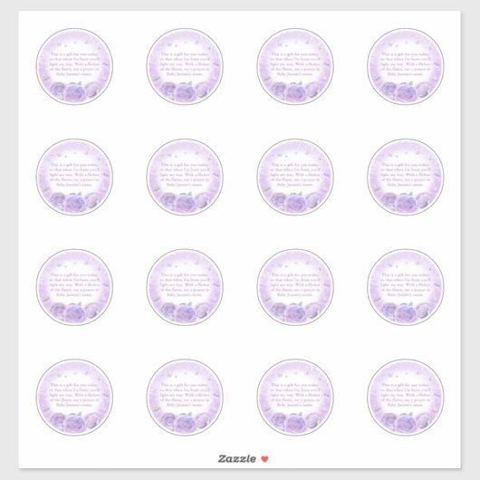 Sticker Élégant Argent et Rose violet clair Papillon