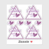Sticker Élégant blanc violet fait de bougies de coeur d'am (Feuille)