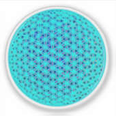 Sticker Élégant bleu néon fleur turquoise de vie (Devant)