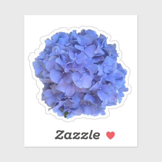 Sticker Elégant bleu perwinkle hydrangée florale (Feuille)