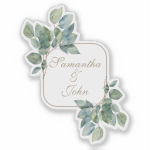 Sticker Elégant botanique Aquarelle vert eucalyptus