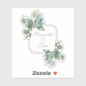 Sticker Elégant botanique Aquarelle vert eucalyptus (Feuille)