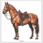 Sticker Elegant Brown Horse (Feuille)
