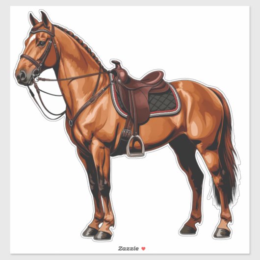 Sticker Elegant Brown Horse (Feuille)