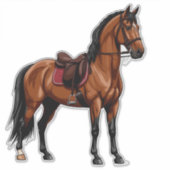Sticker Elegant Brown Horse (Devant)
