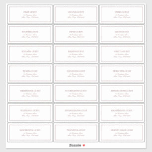 Sticker Elegant Burgundy Classic Script Adresse Invité