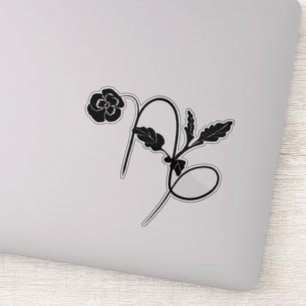 Sticker élégant Capricorne signe du zodiaque fleur de nais