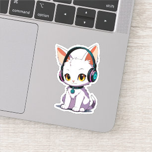 Sticker Élégant casque pour chats