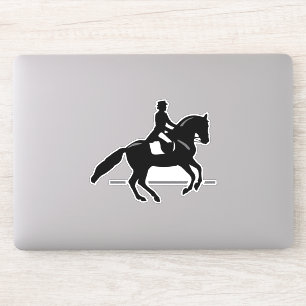 Sticker Élégant cavalier de pression exécutant une Pirouet