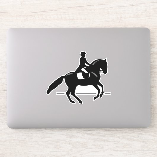 Sticker Élégant cavalier de pression exécutant une Pirouet (Ordinateur)