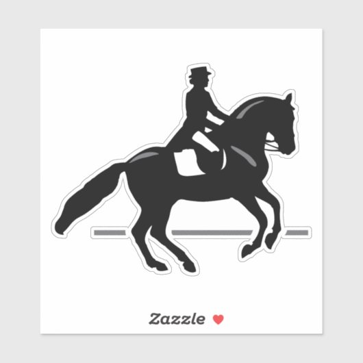 Sticker Élégant cavalier de pression exécutant une Pirouet (Feuille)