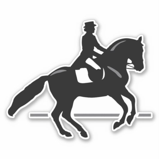 Sticker Élégant cavalier de pression exécutant une Pirouet (Devant)