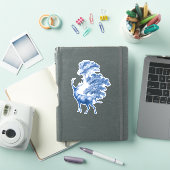 Sticker Elégant Cerf de Toile Bleue en Forêt (Couverture iPad)