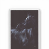 Sticker Élégant cheval noir peint à la main (Recto)