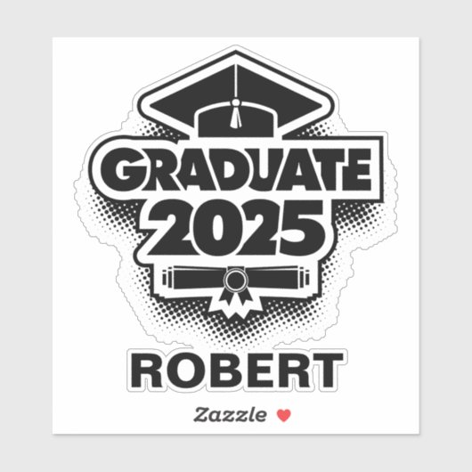 Sticker Elegant Clean Minimal Simple Graduation Classic (Feuille)