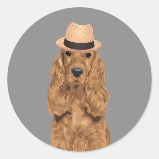 Sticker élégant Cocker Spaniel pour Amoureux de le (Devant)