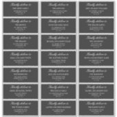 Sticker Elegant Deep Gray Wedding Guest Address Labels (Devant)