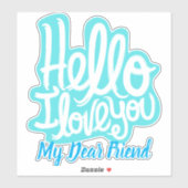 Sticker élégant design moderne tendance je vous aime (Feuille)