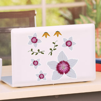 Sticker Élégant Dianthus Levé À La Main Botanique Florale