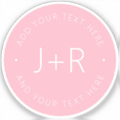 Sticker Élégant do-it-yourself Couples Monogramme & Editab (Recto)