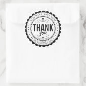 Sticker élégant en Merci noir blanc fait main (Sac)