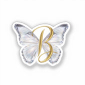Sticker Elegant Floral Butterfly Letter B - Artistic Monog (Recto)
