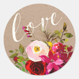 STICKER | Elegant Floral Rustic Boho Love Wedding