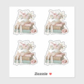 Sticker Élégant floral son prochain chapitre enterrement d (Feuille)