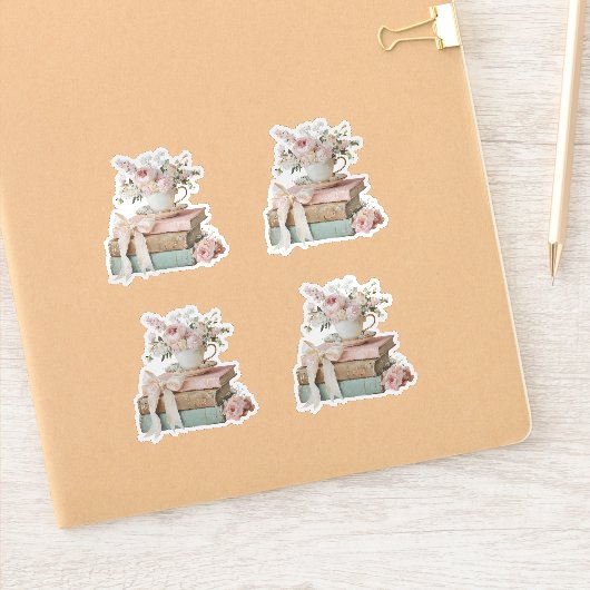 Sticker Élégant floral son prochain chapitre enterrement d (Carnet)