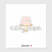 Sticker Elégant gâteau rose aux fleurs (Feuille)