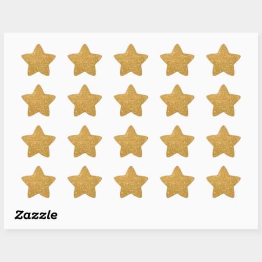 Sticker Elegant Gold Parties scintillant Star (Feuille)