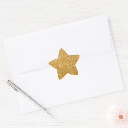 Sticker Elegant Gold Parties scintillant Star (Enveloppe)