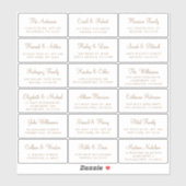 Sticker Elegant Gold Script Mariage Adresse du client (Feuille)