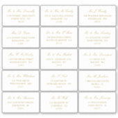 Sticker Elegant Gold & White Mariage Adresse individuelle (Devant)