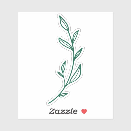 Sticker Elegant Green Leaf (Feuille)