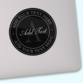 Sticker Élégant gris noir modifiable Texte transparent